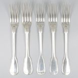 5-piece set dinner forks silver.