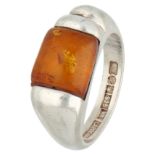 Sterling silver Lapponia ring set with amber.