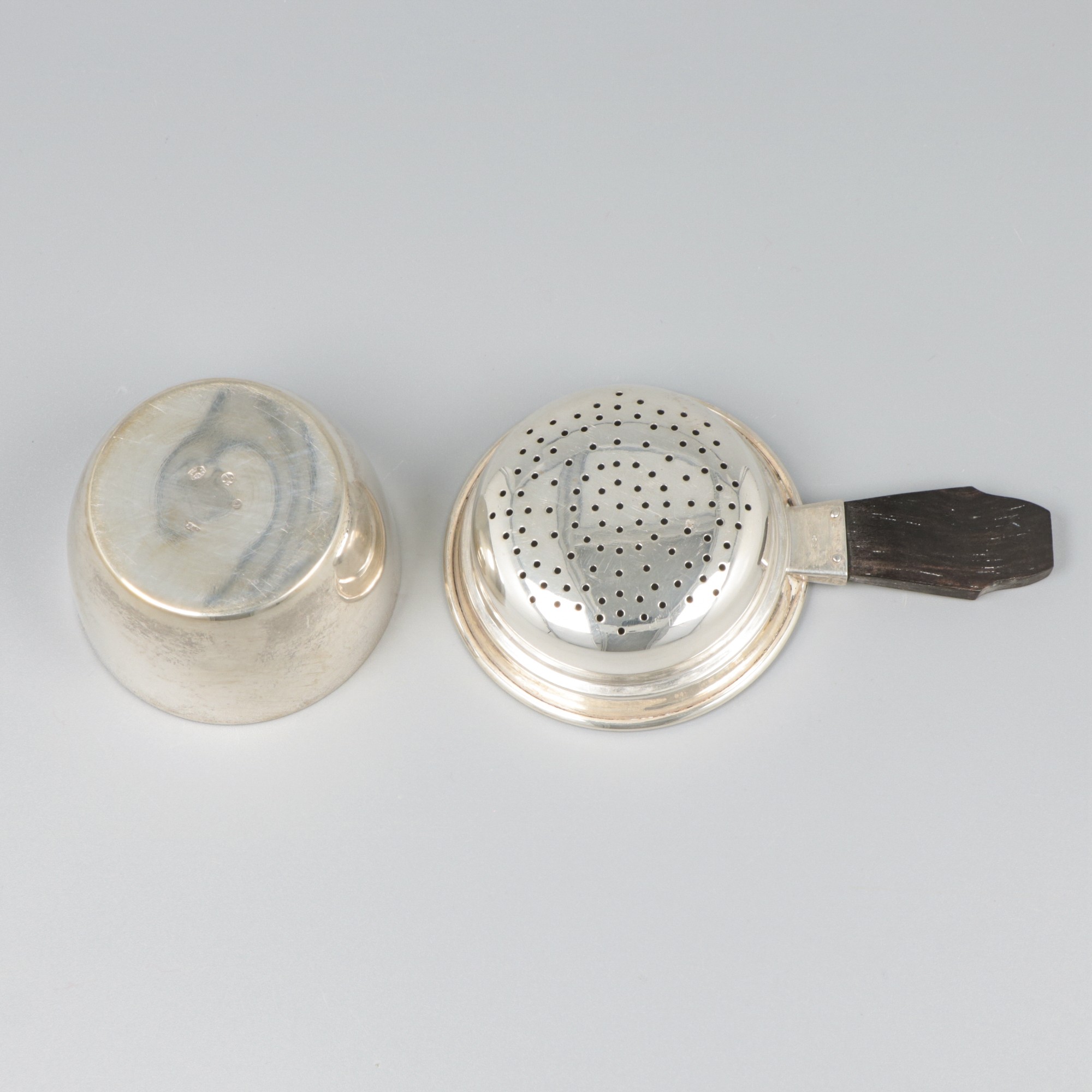 Tea strainer with drip tray silver. - Image 4 of 6