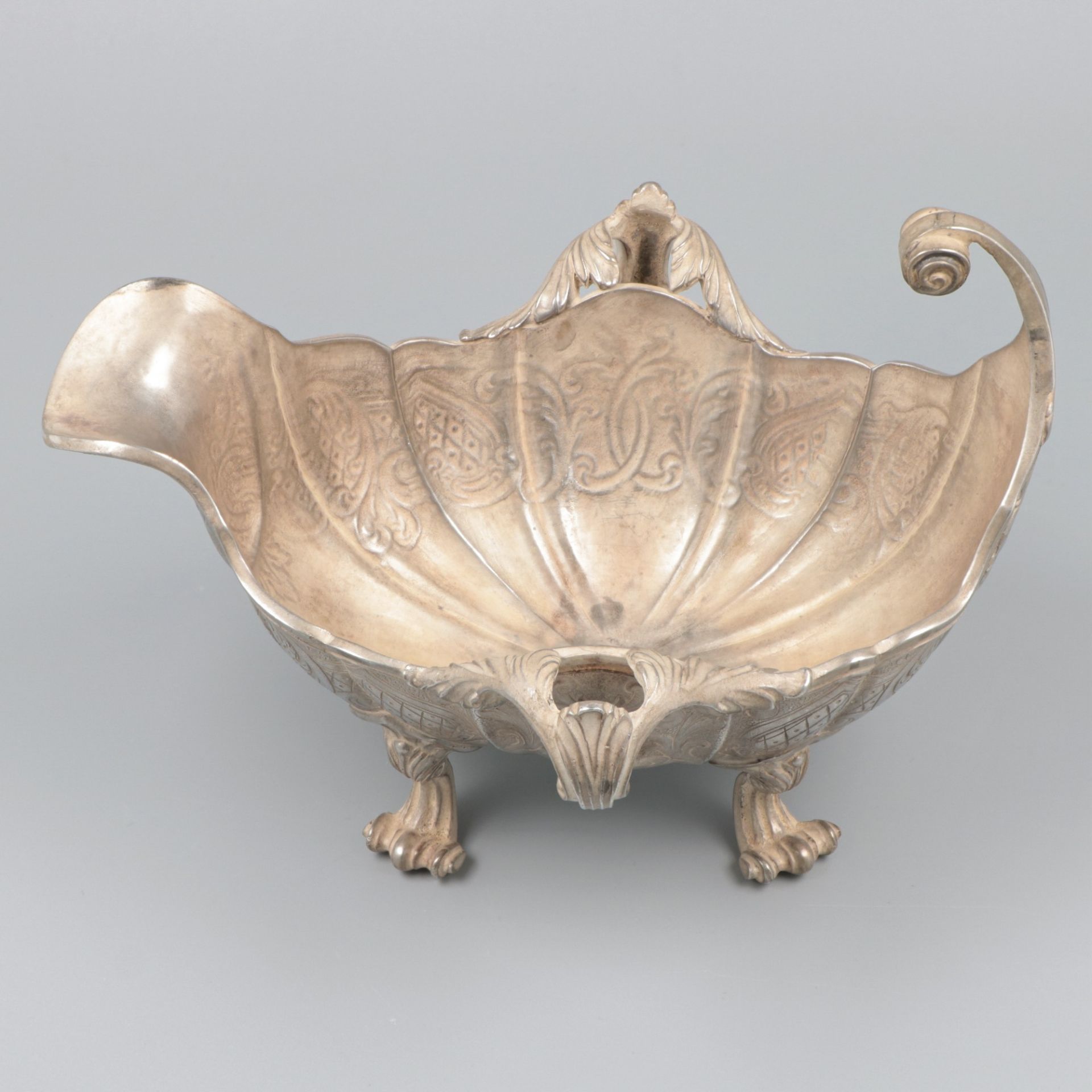 Saucière / sauce boat silver. - Image 8 of 9