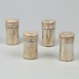 4-piece set salt & pepper shakers silver.
