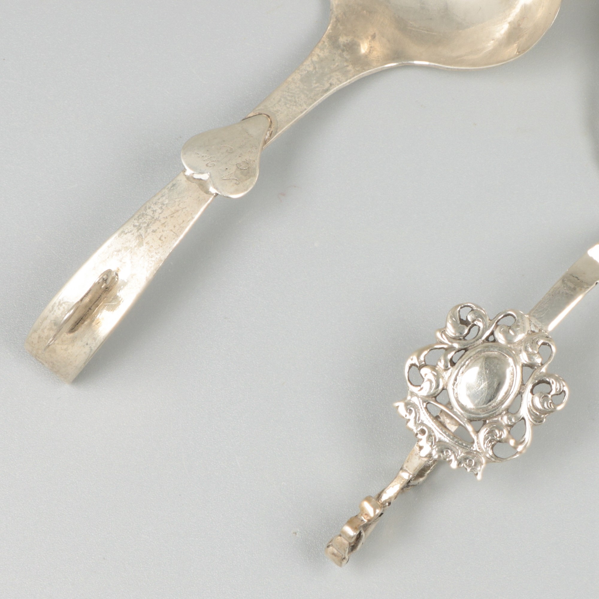 2-piece lot of cream spoons silver. - Image 5 of 7