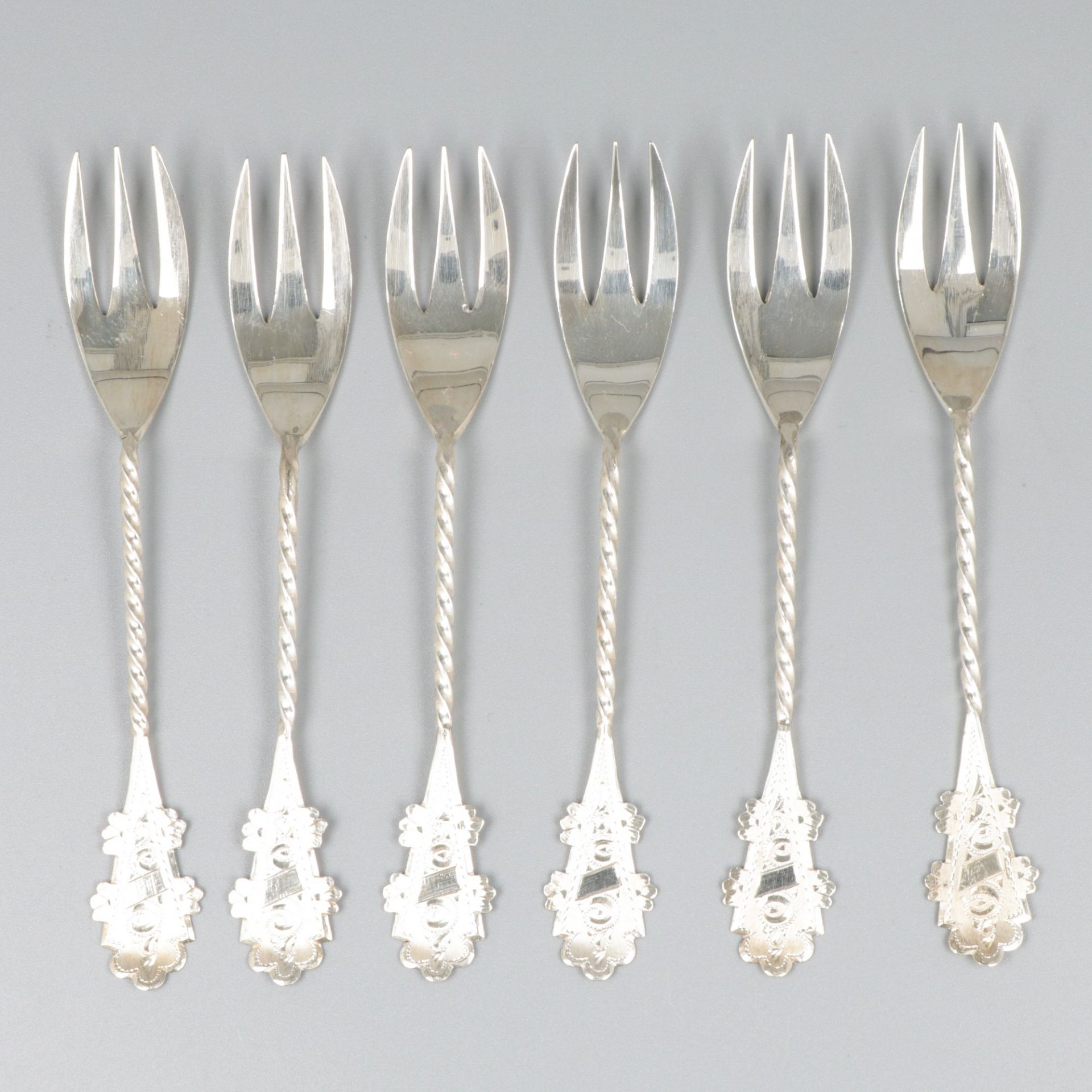 6-piece set of cake / pastry forks silver. - Image 3 of 9