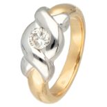 18K Bicolour gold ring set with approx. 0.30 ct. diamond in infinity design.