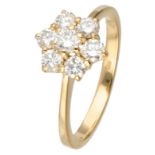 18K Yellow gold rosette ring set with approx. 0.63 ct. diamond.