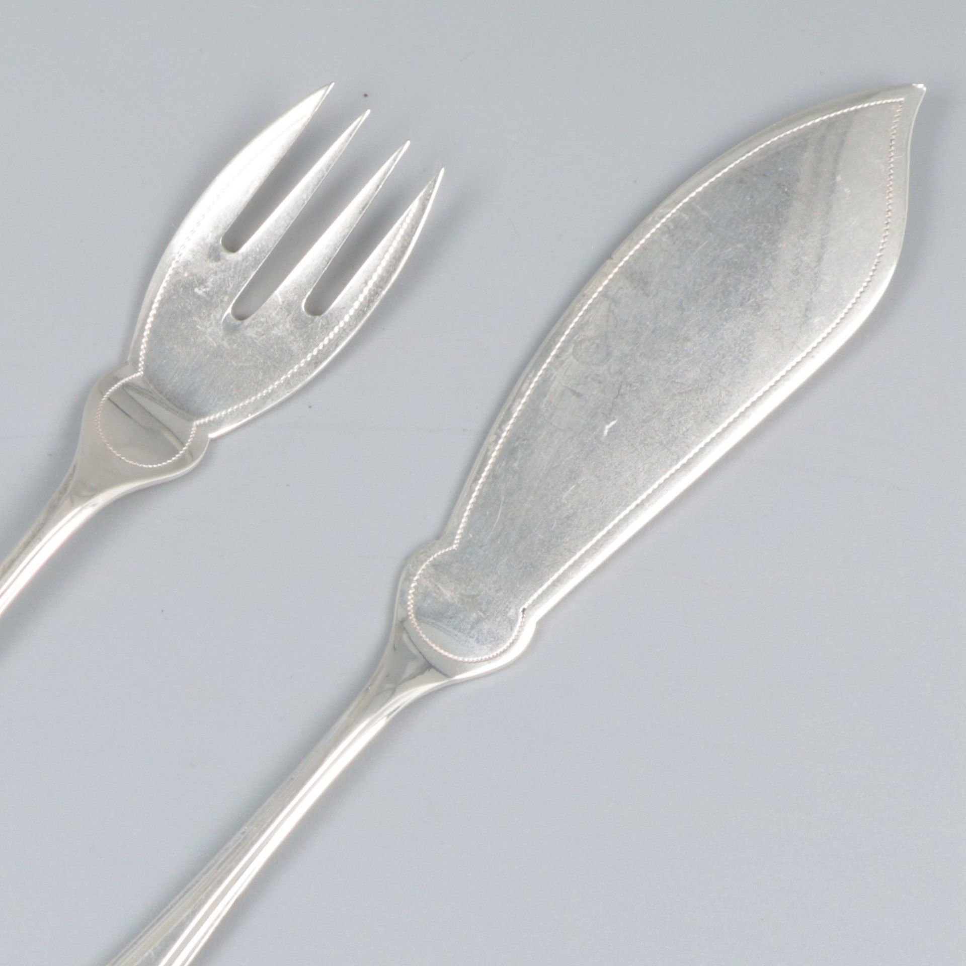 12-piece fish cutlery "Hollands Puntfilet", silver. - Image 4 of 6