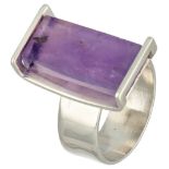 Elis Kauppi for Kupittaan Kulta silver ring set with amethyst.