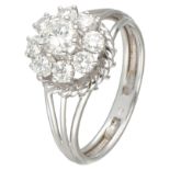 18K White gold entourage ring set with approx. 1.00 ct. diamond.