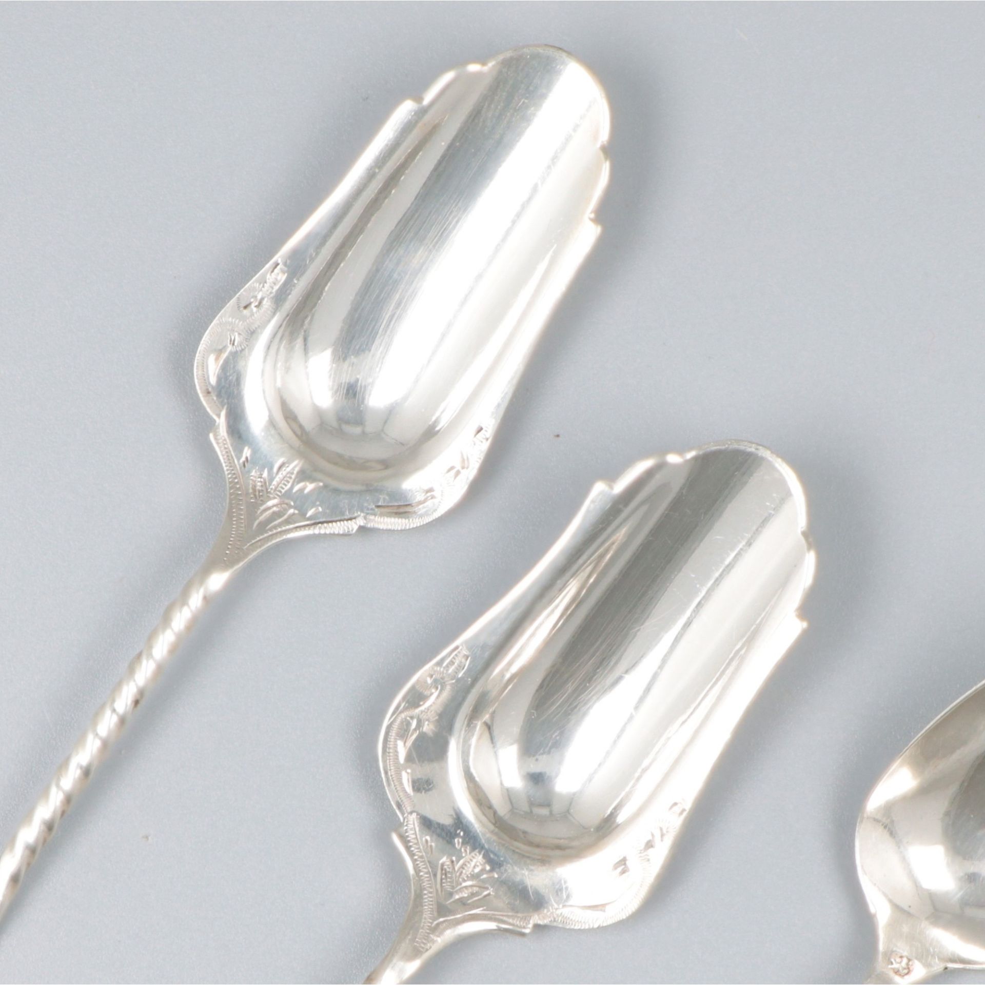 6-piece set of teaspoons with sugar scoop & tea scoop, silver. - Bild 3 aus 6