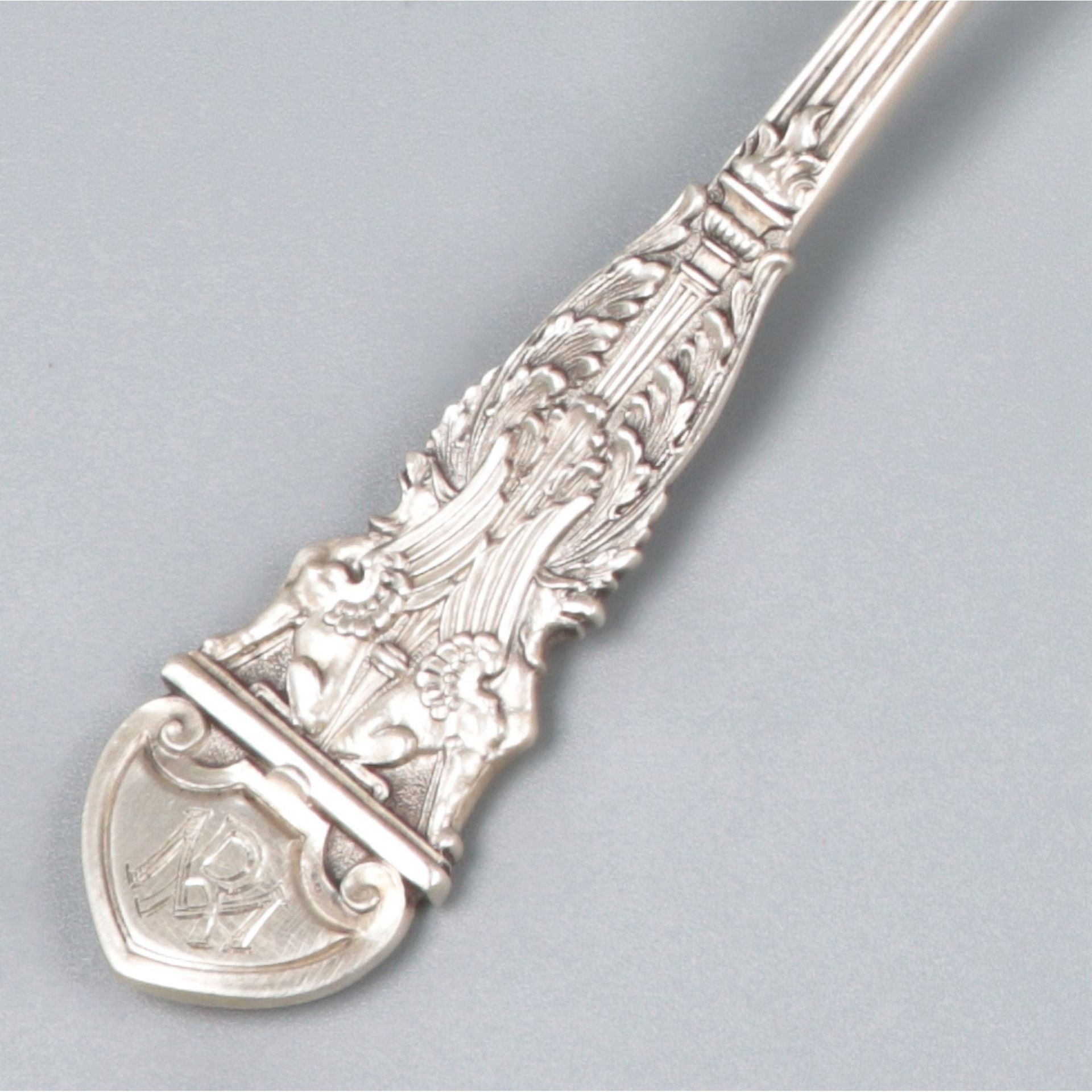 2-piece set of silver serving spoons. - Image 3 of 6