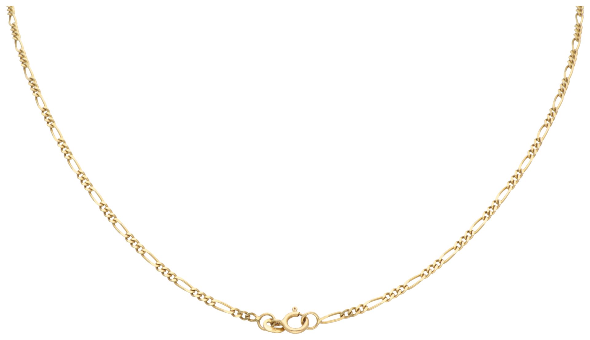 14K Yellow gold Art Nouveau pendant on necklace. - Bild 3 aus 3