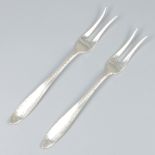 2-piece set cold meat forks silver.