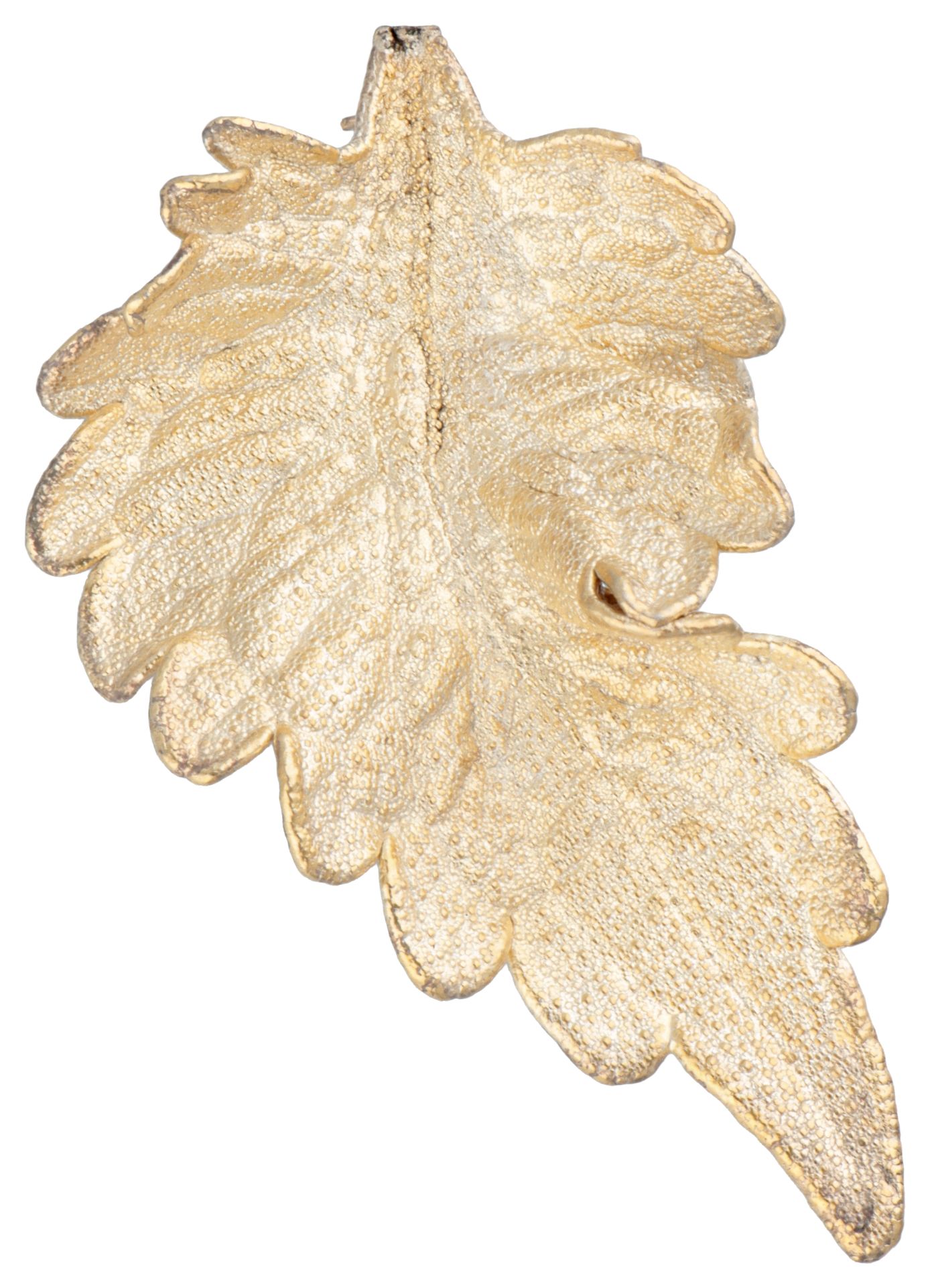 Flora Danica Eggert Copenhagen gold-plated silver botanical brooch.