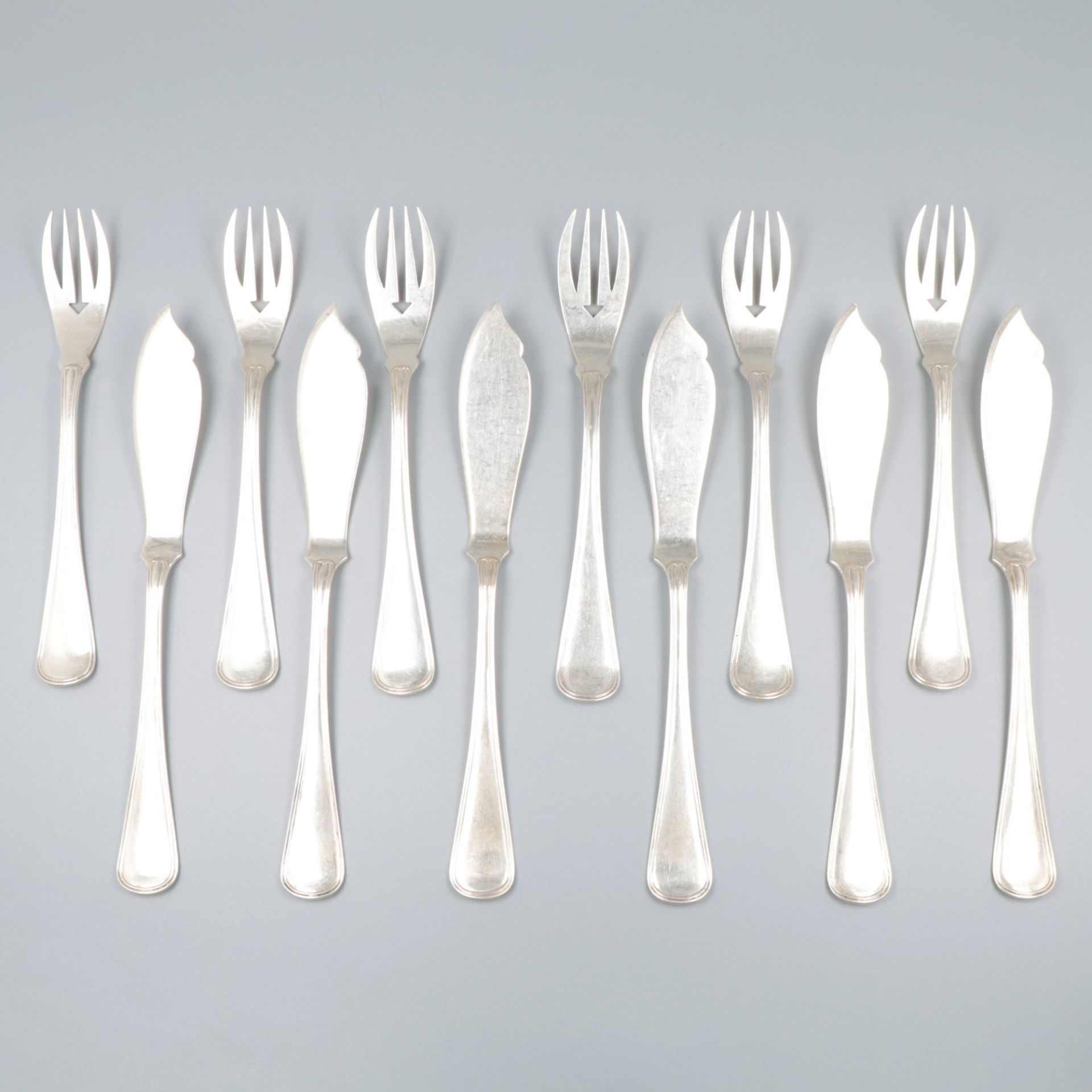 12-piece fish cutlery set silver. - Image 7 of 9