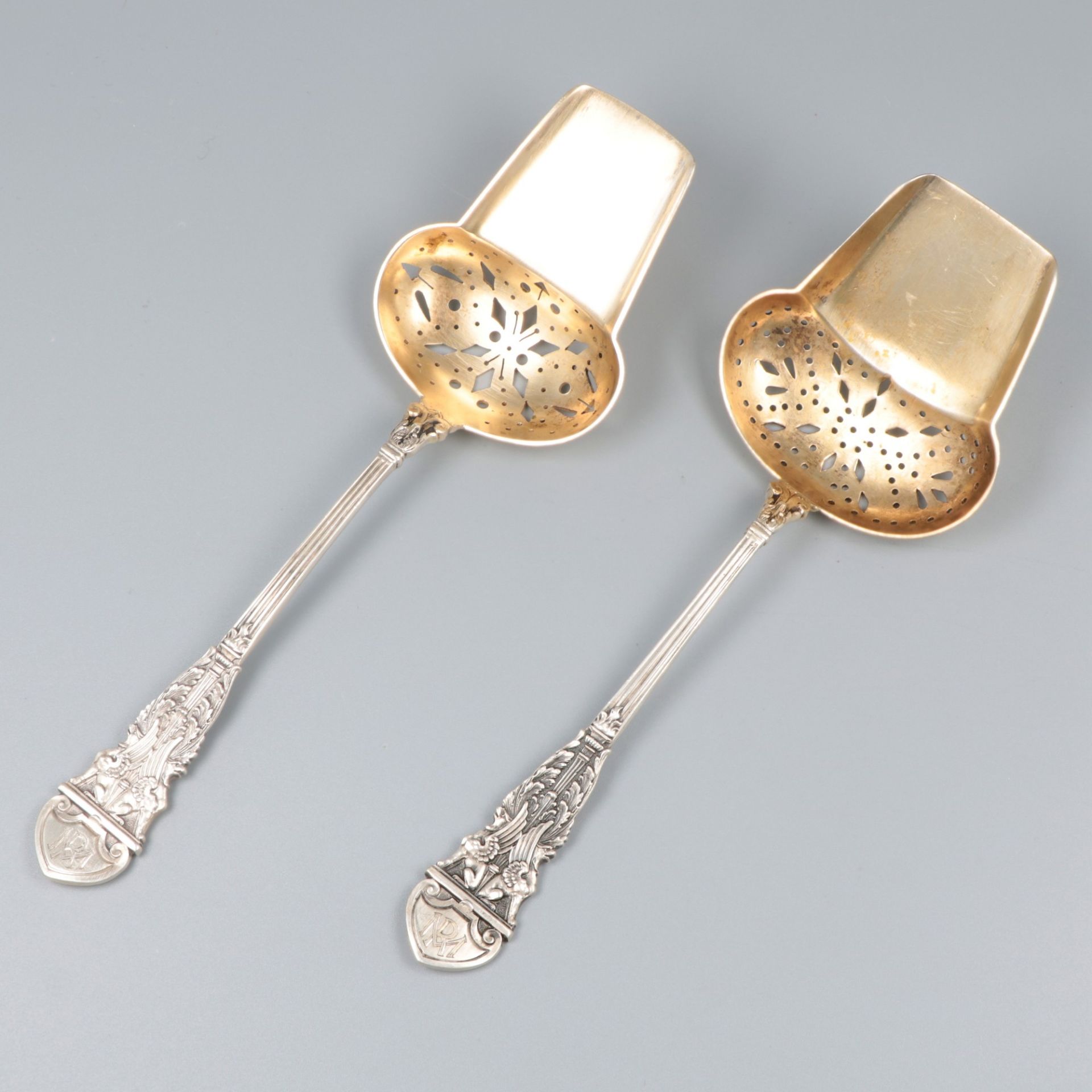 2-piece set of silver serving spoons. - Image 2 of 6