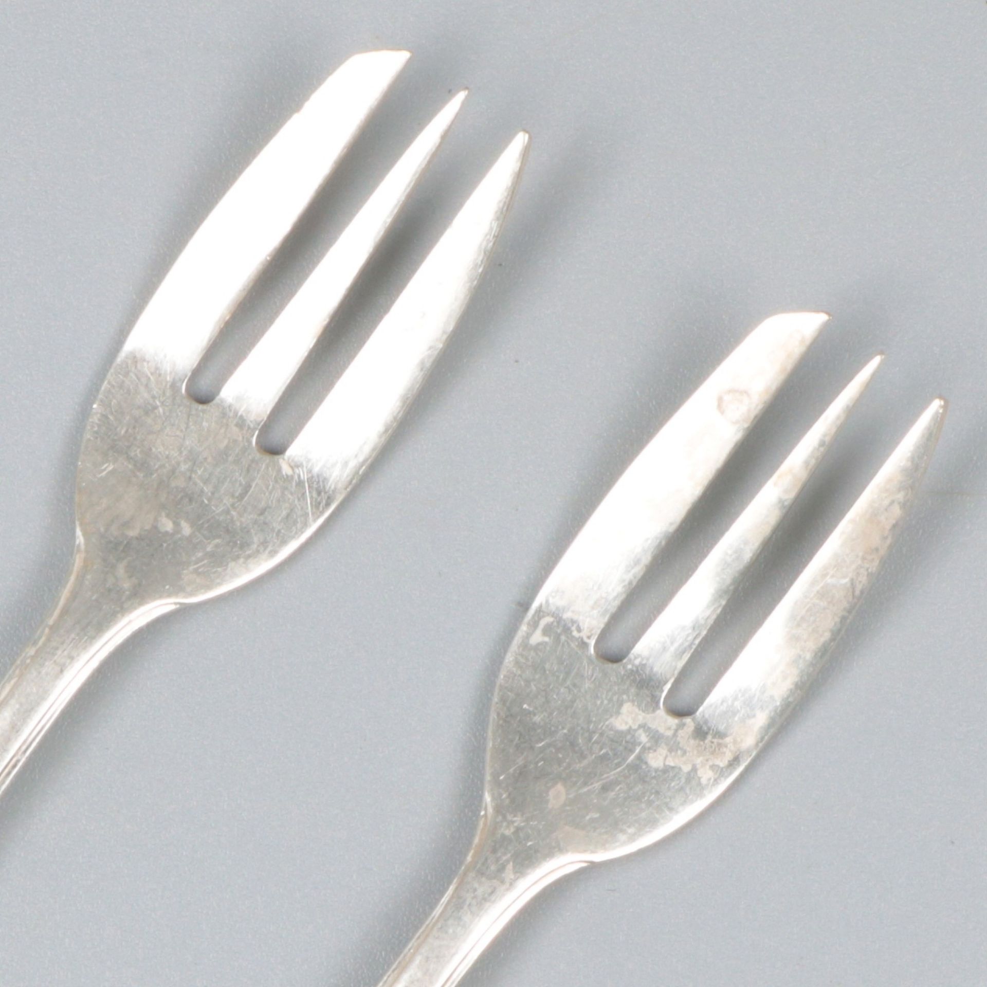 6-piece set of silver cake / pastry forks. - Bild 3 aus 6