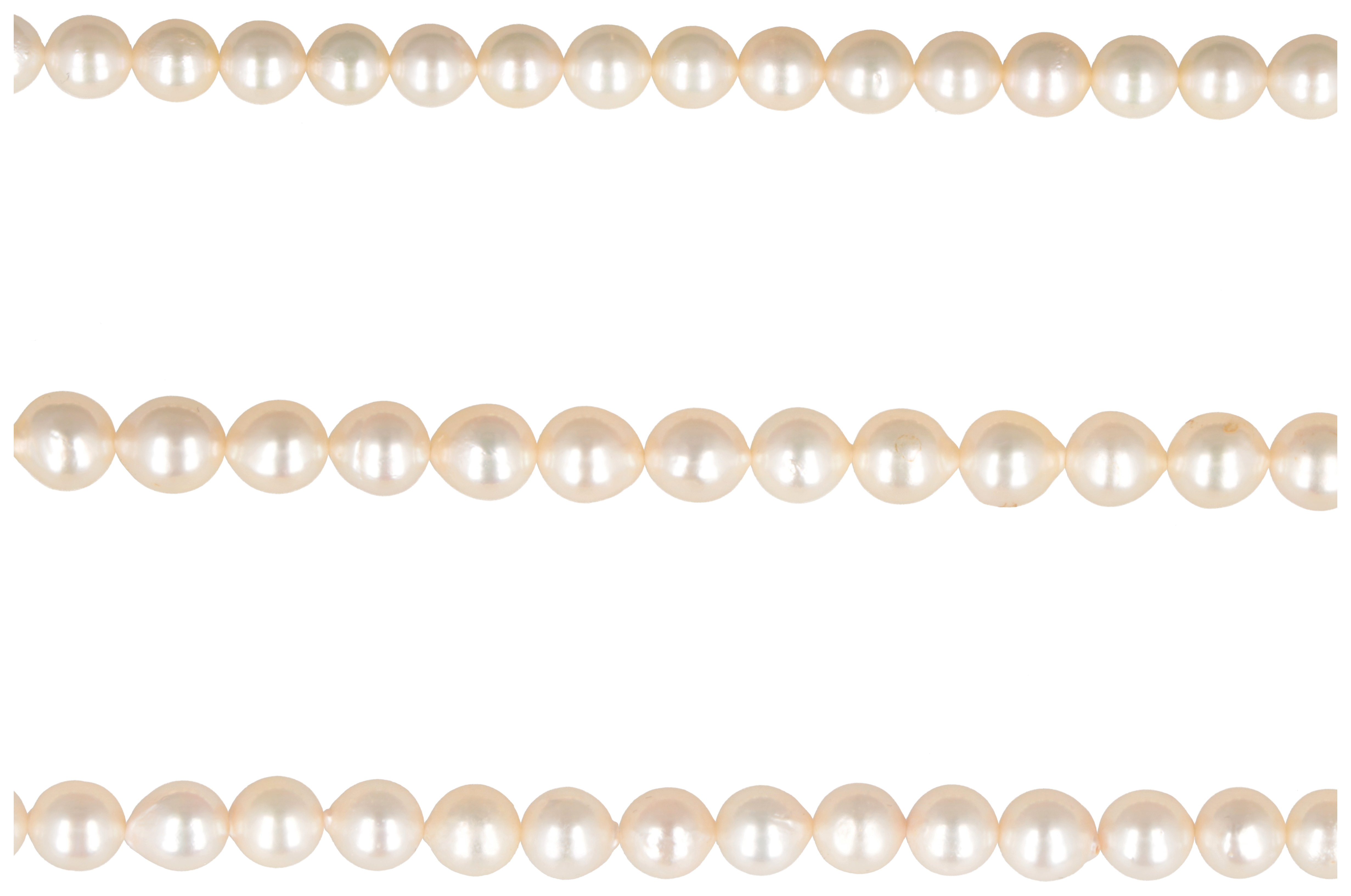 Three Schoeffel loose strands of cultivated Akoya pearls. - Image 2 of 3