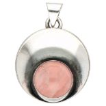 Niels Erik From silver pendant set with rose quartz.