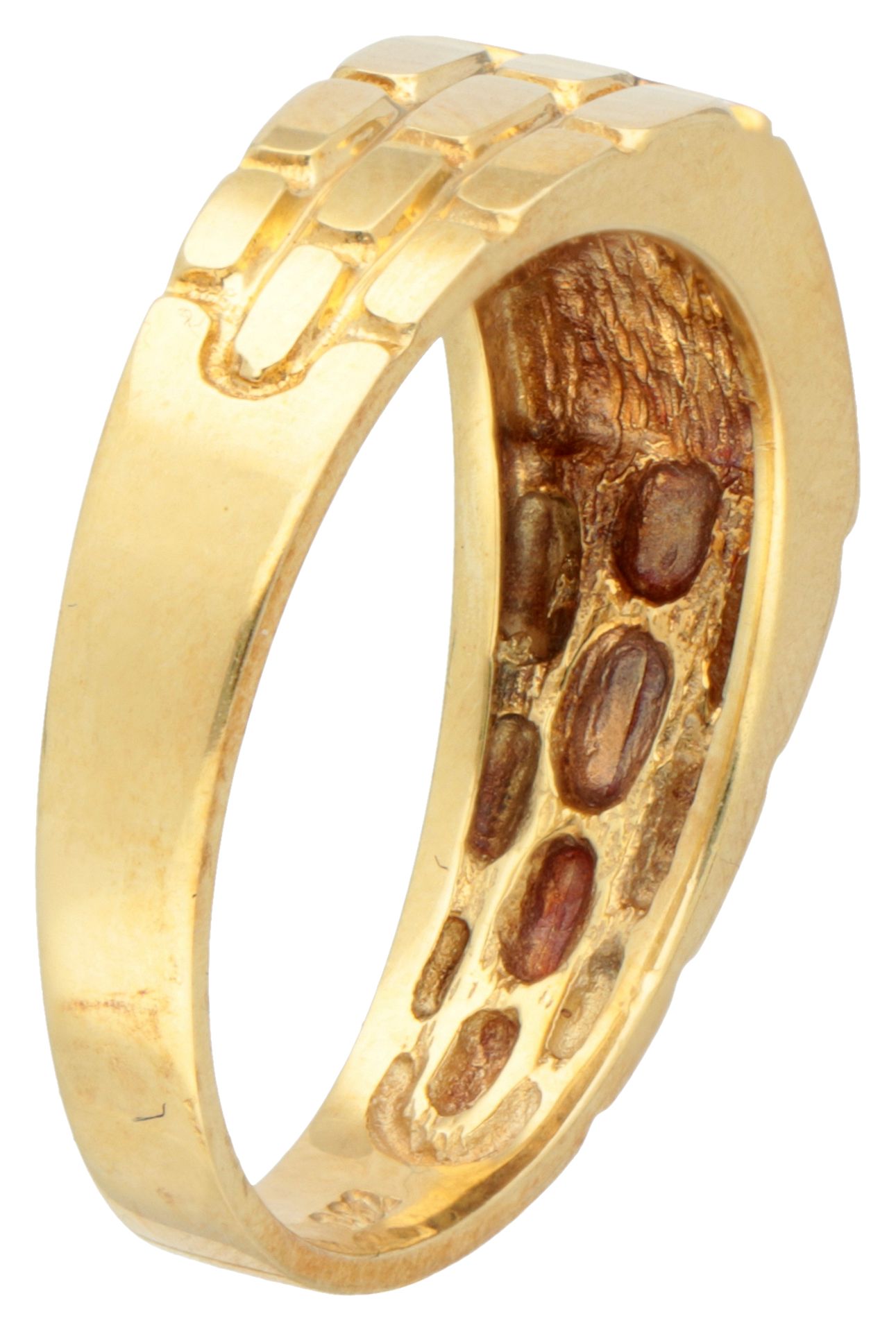 14K Bicolour gold men's ring set with approx. 0.02 ct diamond. - Image 2 of 4