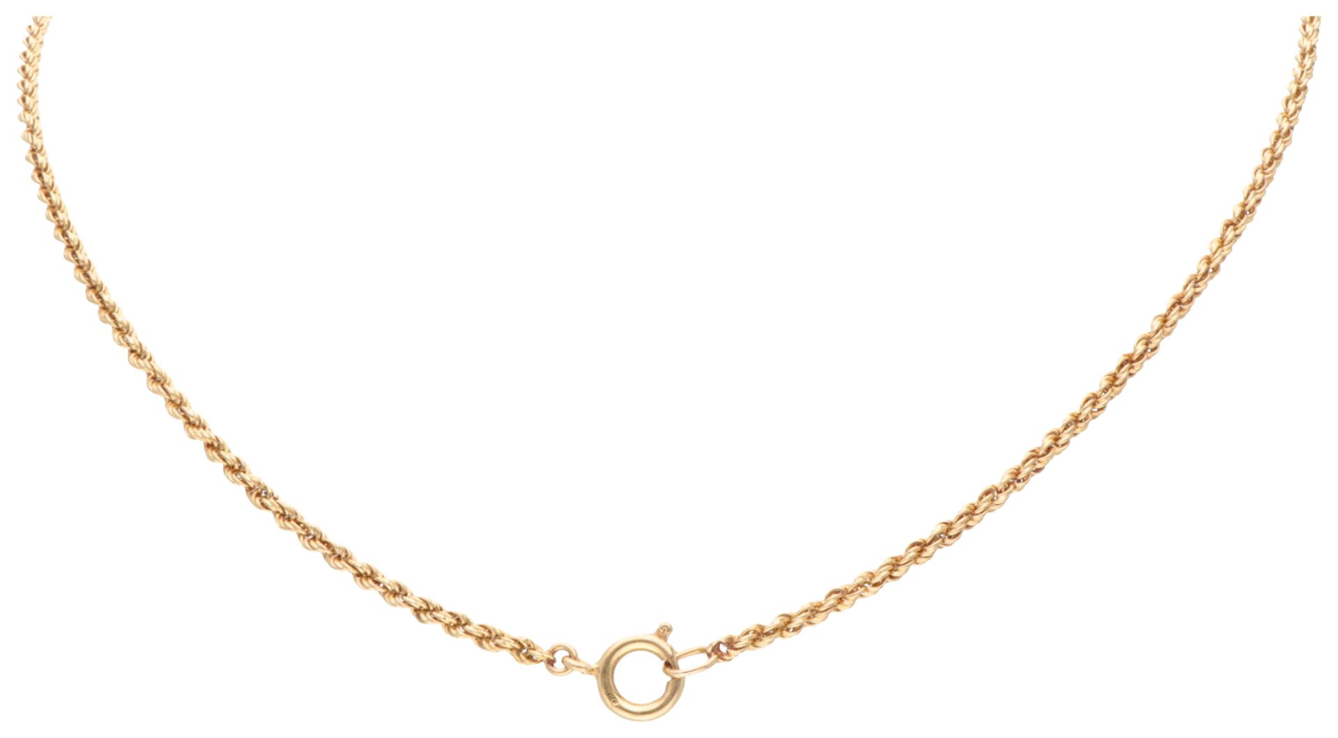 14K Yellow gold rope link necklace. - Image 2 of 2
