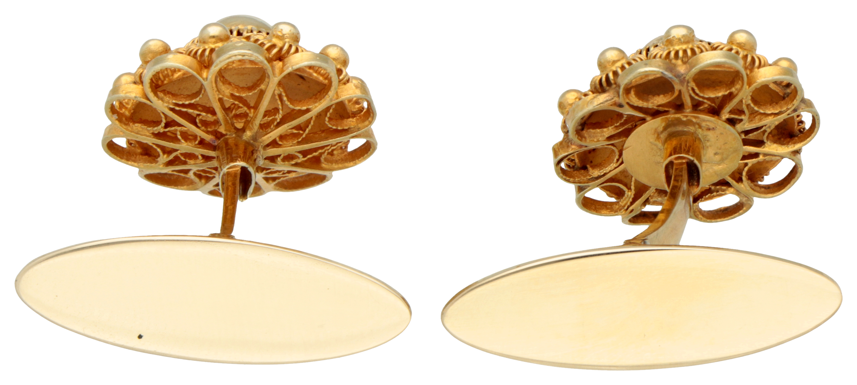 14K Yellow gold cufflinks Zeeland knot. - Image 3 of 3