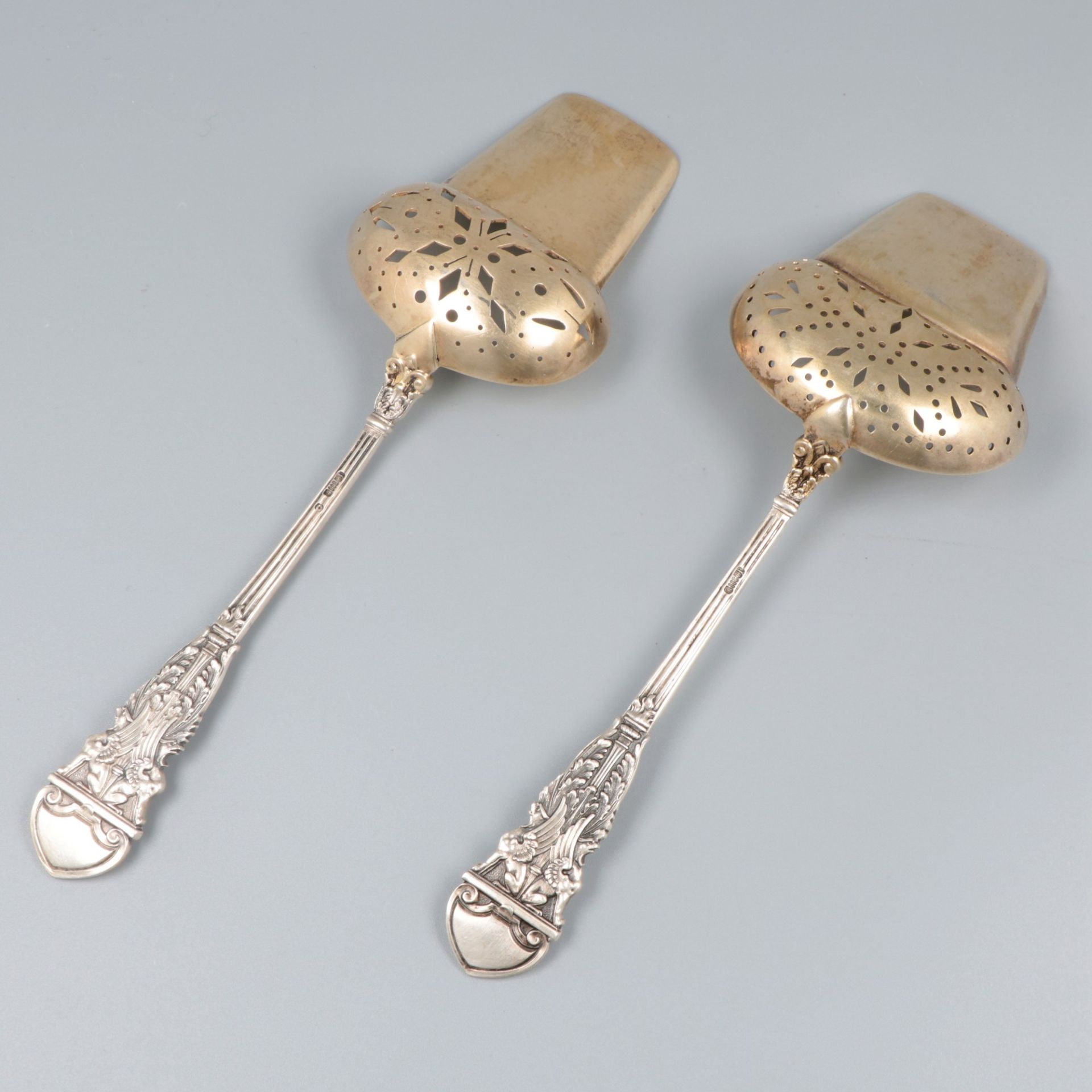 2-piece set of silver serving spoons. - Image 4 of 6