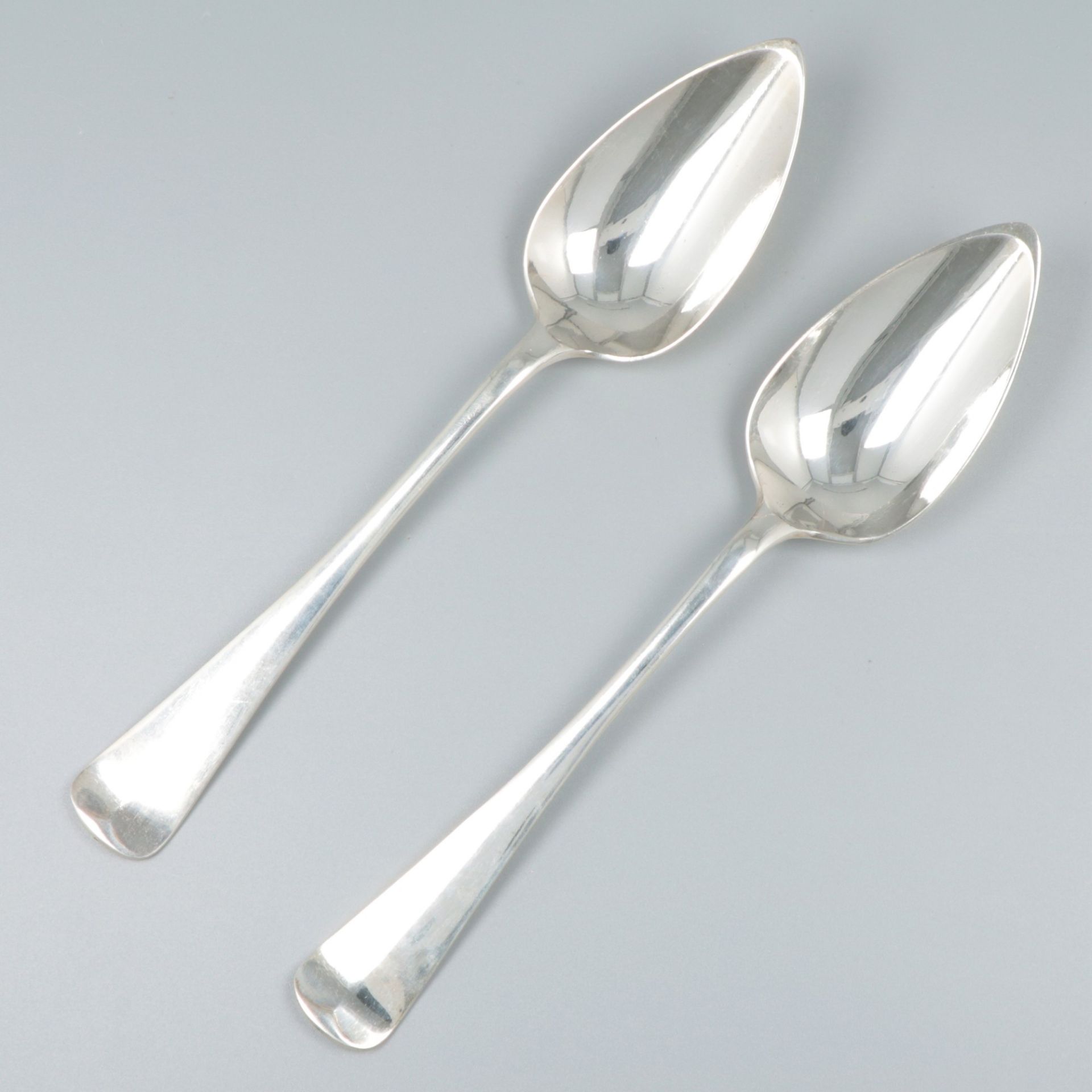 6-piece set dinner spoons "Haags Lofje", silver. - Image 2 of 6