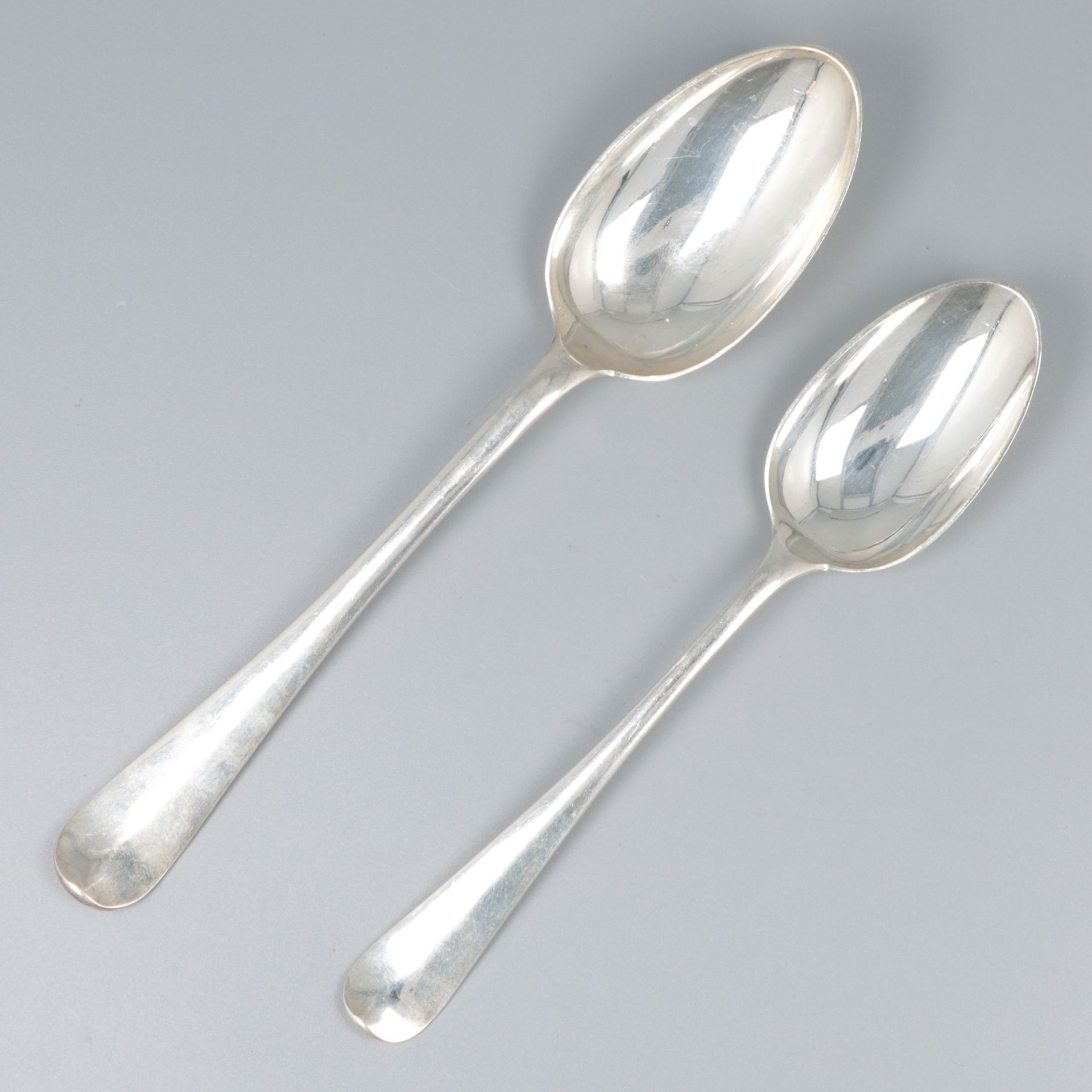 8-piece set of dinner and breakfast spoons silver. - Bild 2 aus 7