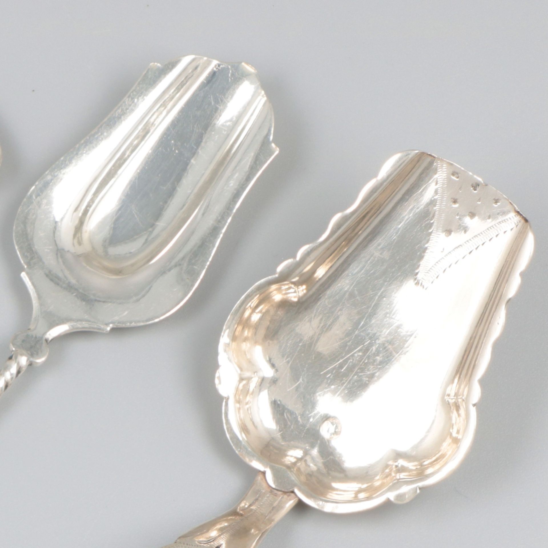 3-piece lot sugar / tea scoops silver. - Image 4 of 9