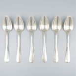 6-piece set of spoons "Haags Lofje", silver.