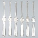 6-piece set of lobster forks silver.