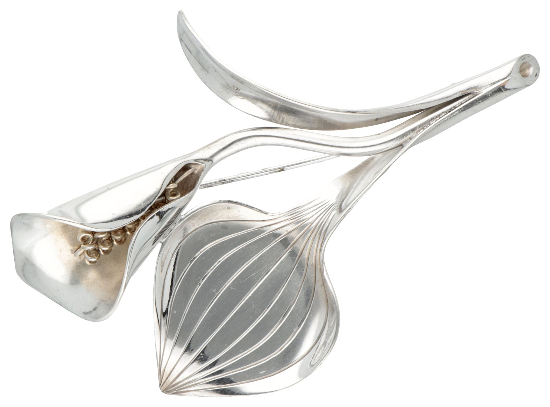 Rougee for Anton Michelsen sterling silver modernist brooch. - Image 2 of 4