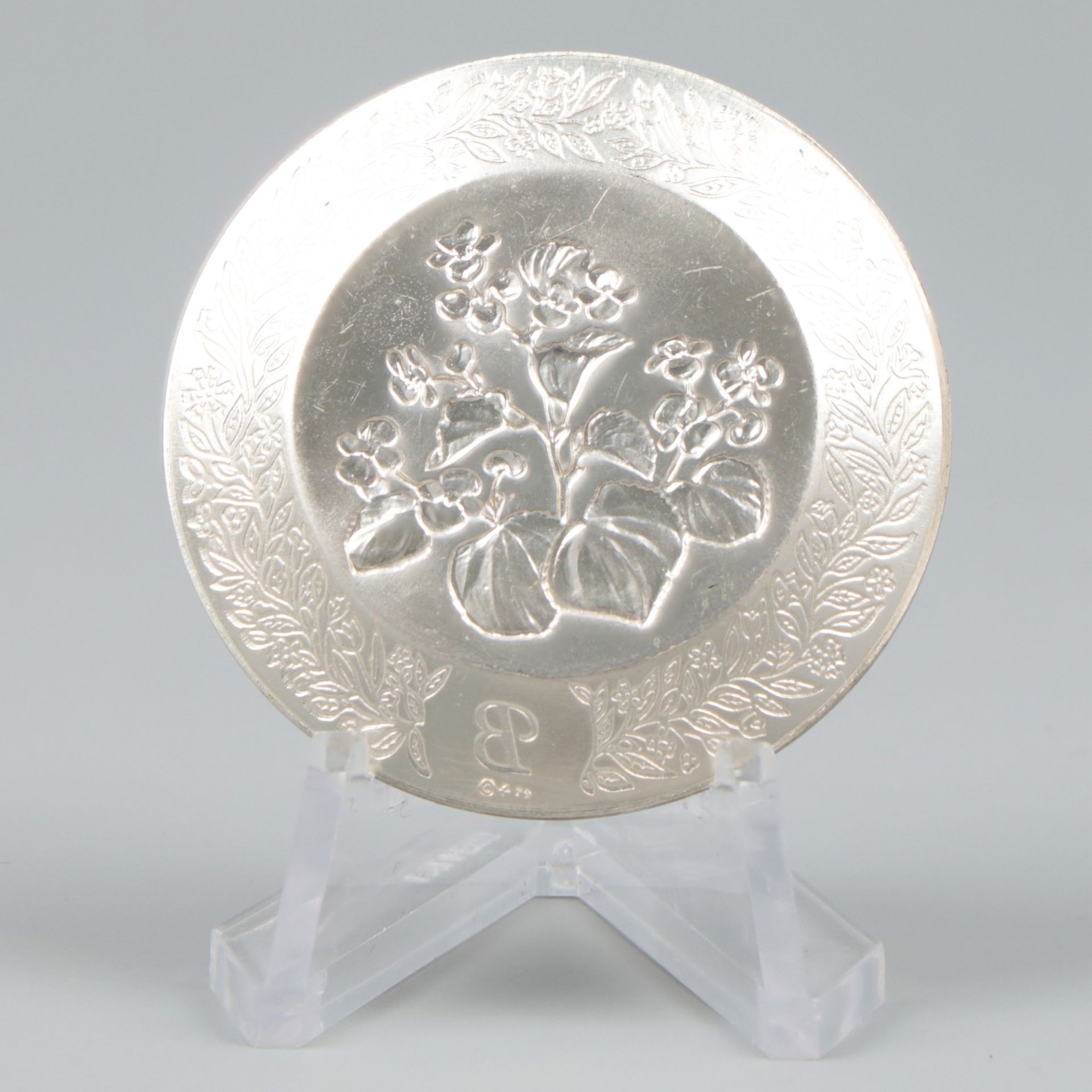 26-piece "Flower alphabet" miniature plates, silver. - Bild 7 aus 9