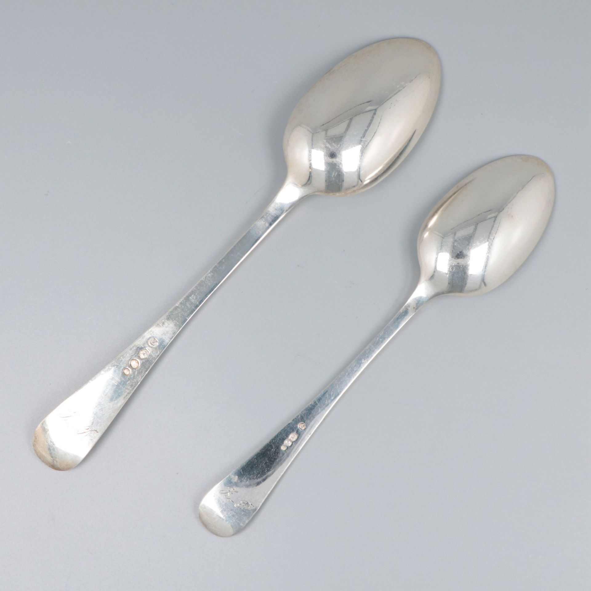 8-piece set of dinner and breakfast spoons silver. - Bild 5 aus 7