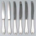 6-piece set of knives, silver.