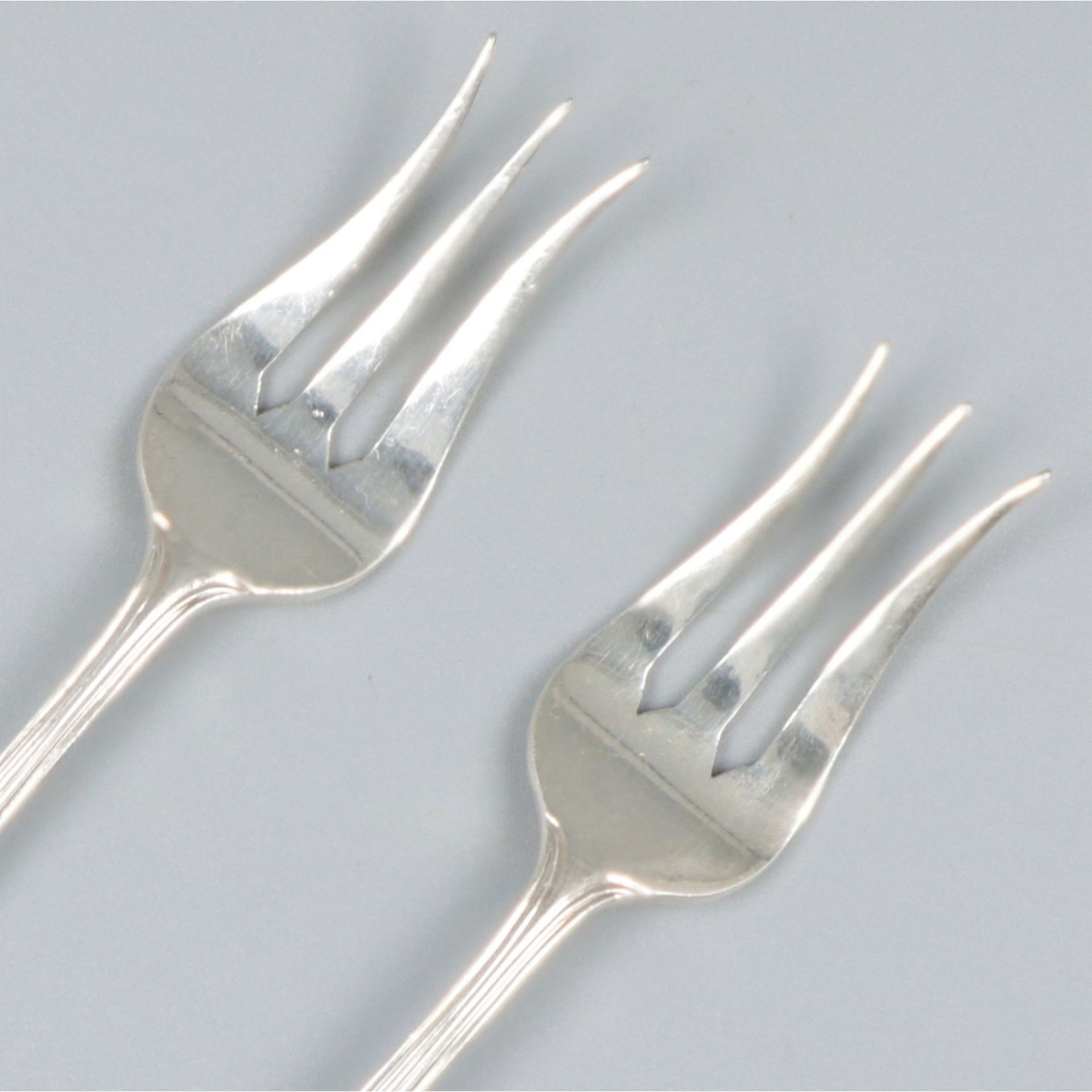 2-piece set meat forks "Hollands Rondfilet", silver. - Image 2 of 5