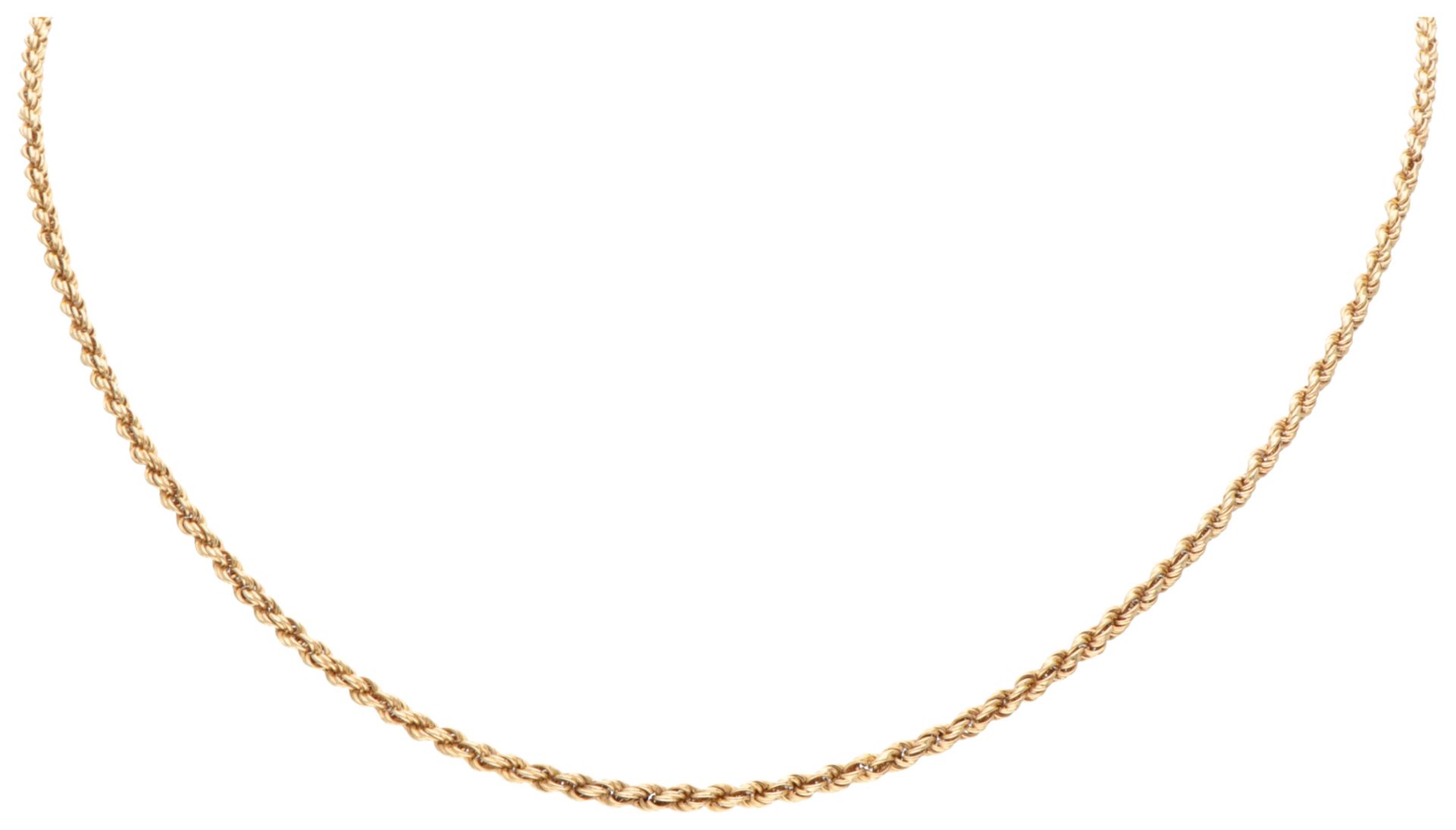 14K Yellow gold rope link necklace.