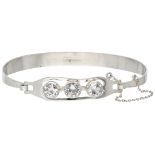 Kultaseppa Salovaara silver bangle bracelet set with rock crystal.