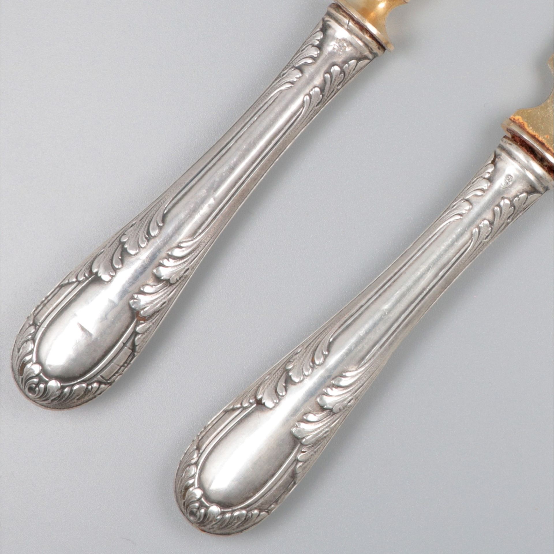 Fish cutlery silver. - Image 3 of 6