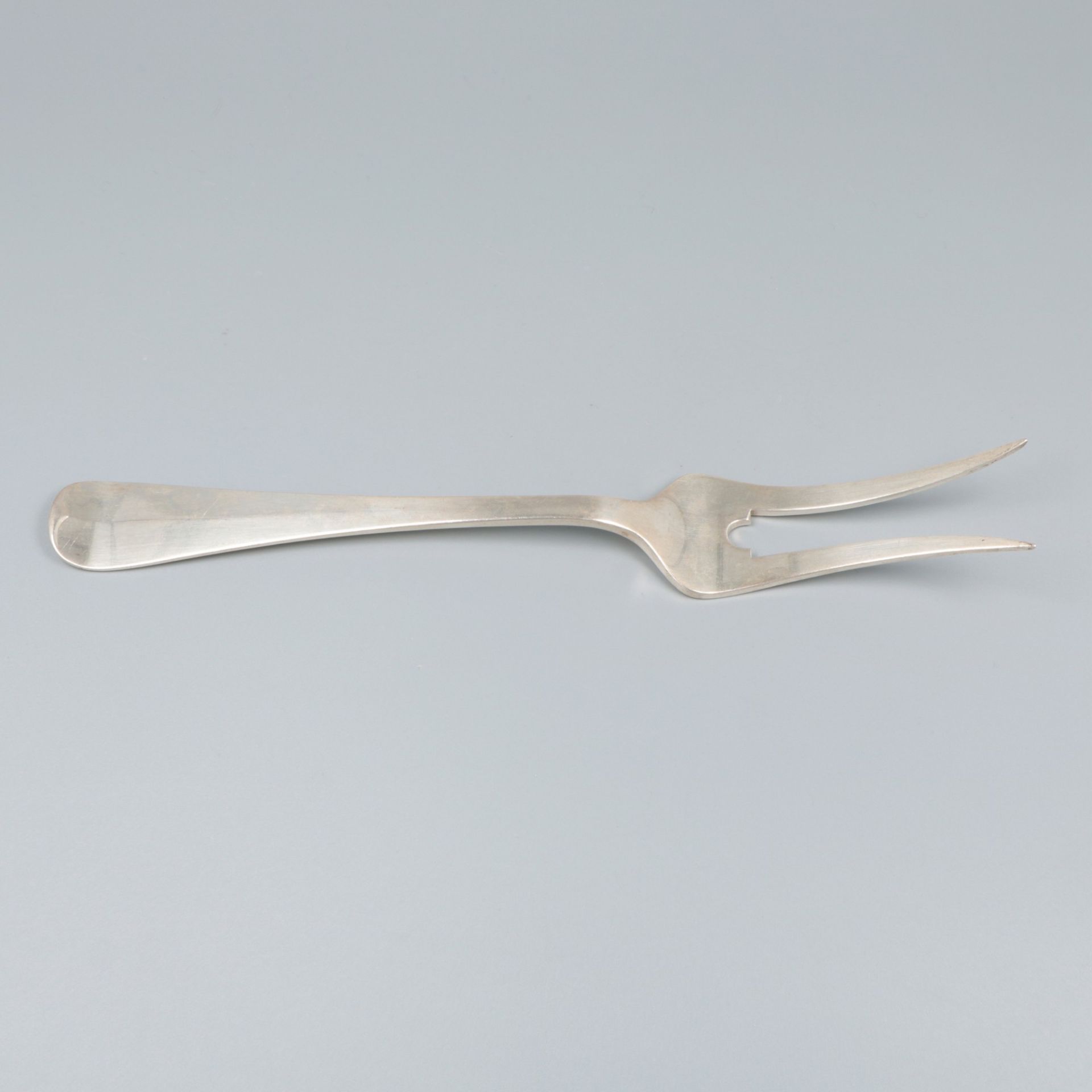 Meat serving fork "Haags Lofje" silver. - Image 3 of 6