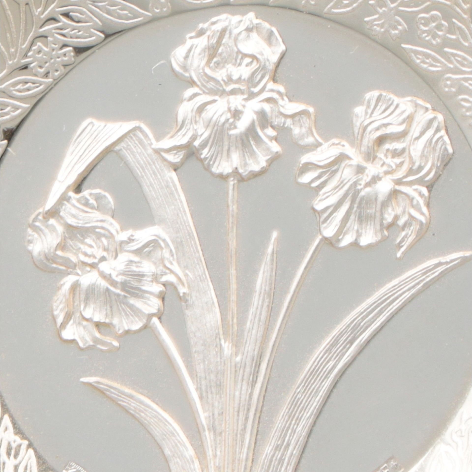26-piece "Flower alphabet" miniature plates, silver. - Bild 6 aus 9