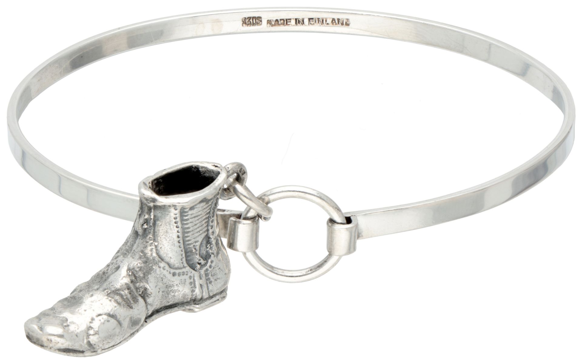 Finnish 835 silver bangle with charm of a shoe.