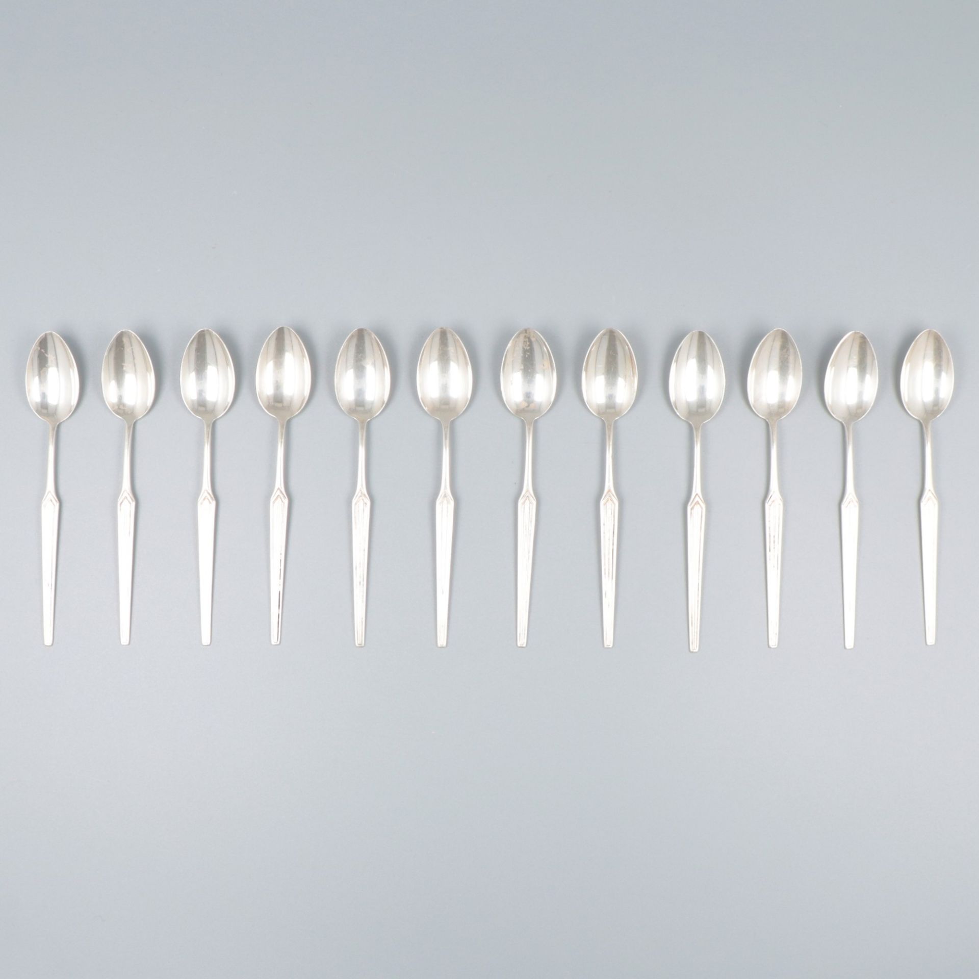 12-piece set of coffee spoons silver.