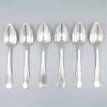 6-piece set of silver dinner spoons.