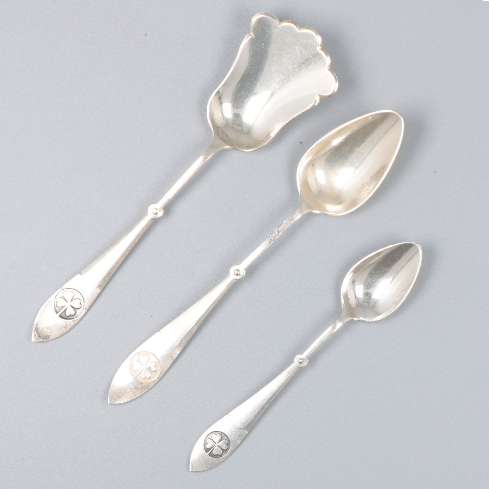 13-piece set mocha spoons & teaspoons with sugar scoop, silver. - Bild 2 aus 6