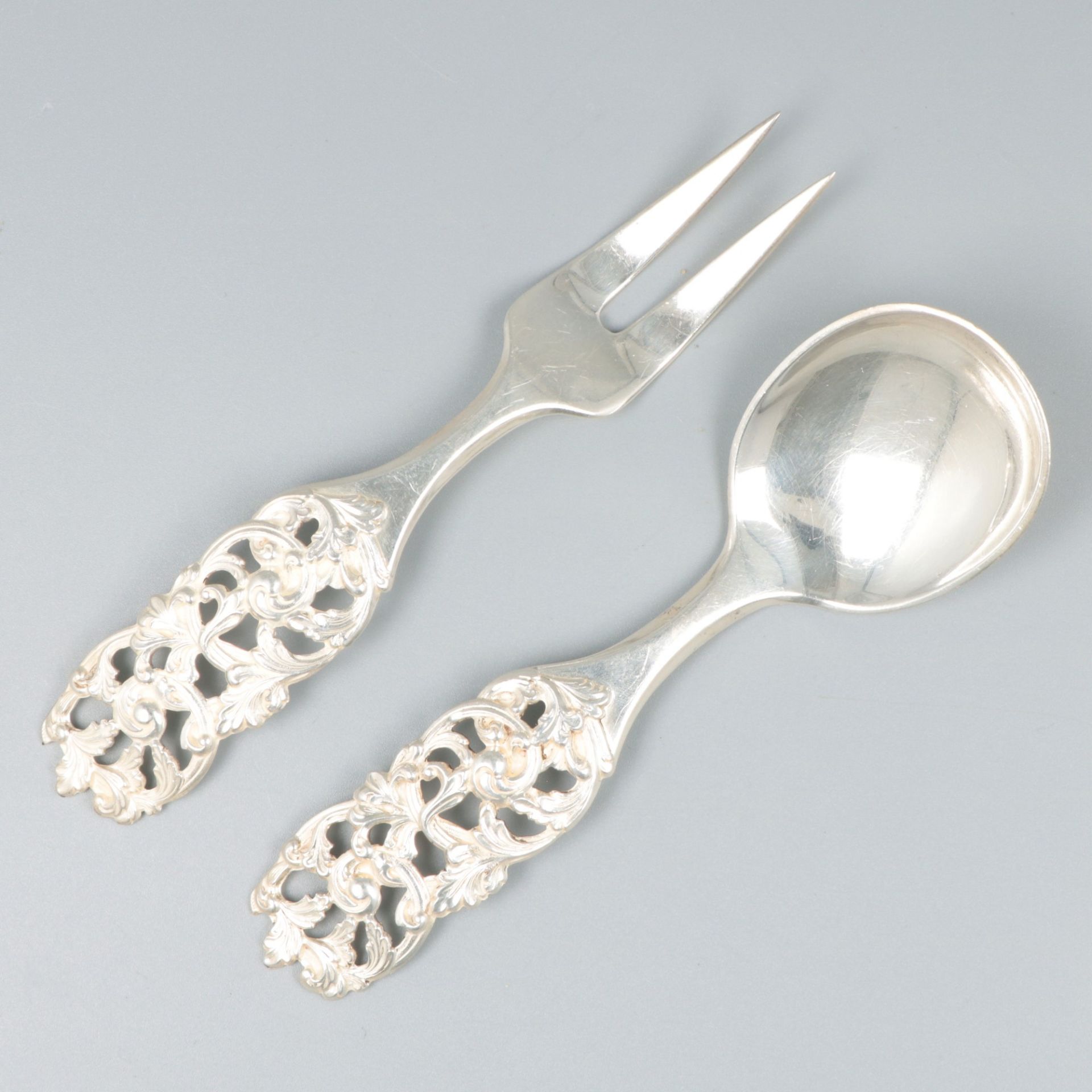 Jam spoon (Elvesæter no. 343) and serving fork (Elvesæter no. 344) (design by Brødrene Lohne, 1954) 