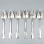 6-piece set dinner spoons "Haags Lofje", silver.