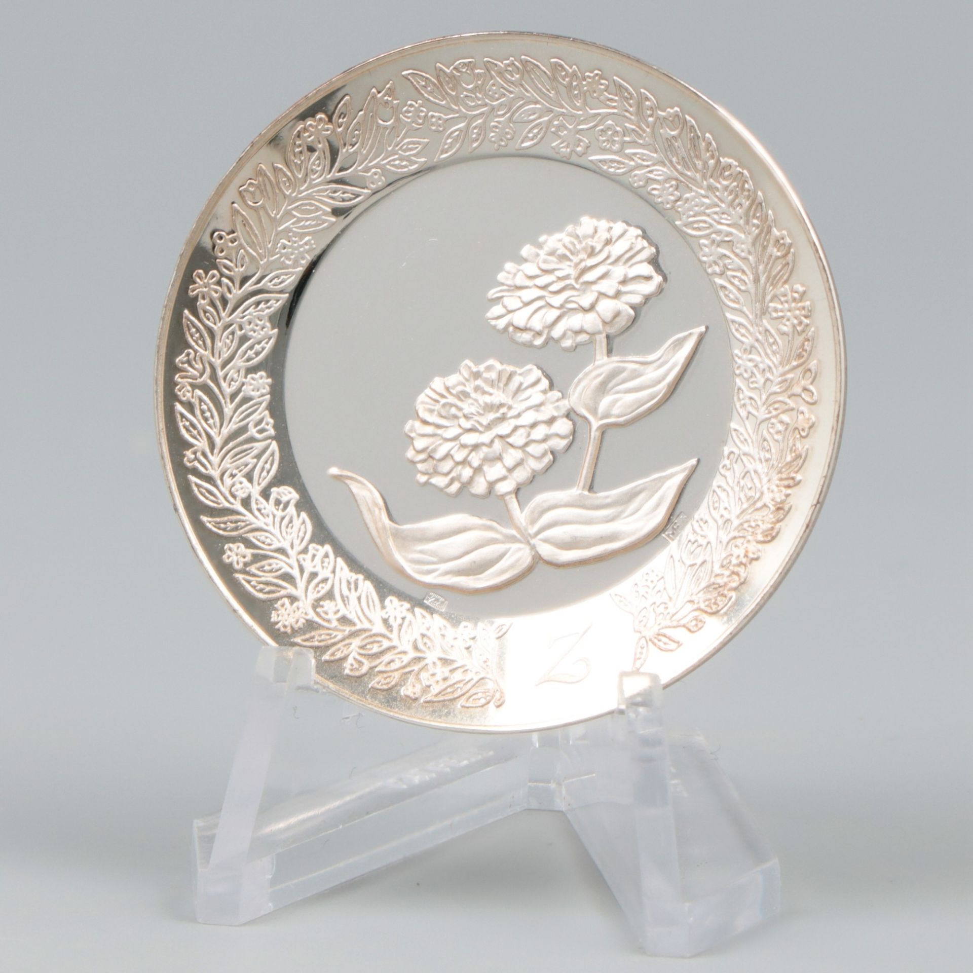 26-piece "Flower alphabet" miniature plates, silver. - Bild 5 aus 9