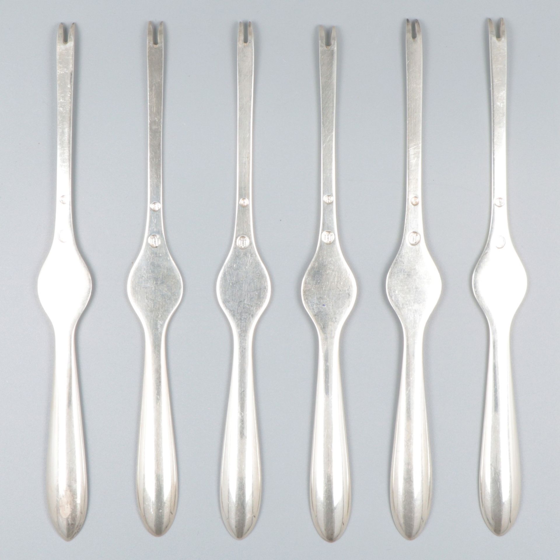 6-piece set of lobster forks silver. - Image 2 of 6