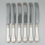 6-piece set dinner knives silver.